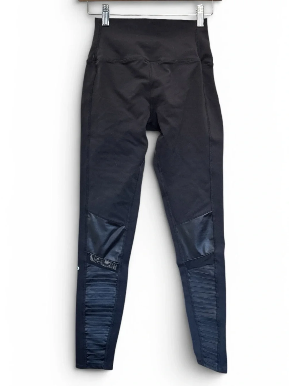 ALO Yoga Black Moto-Detail Leggings #681